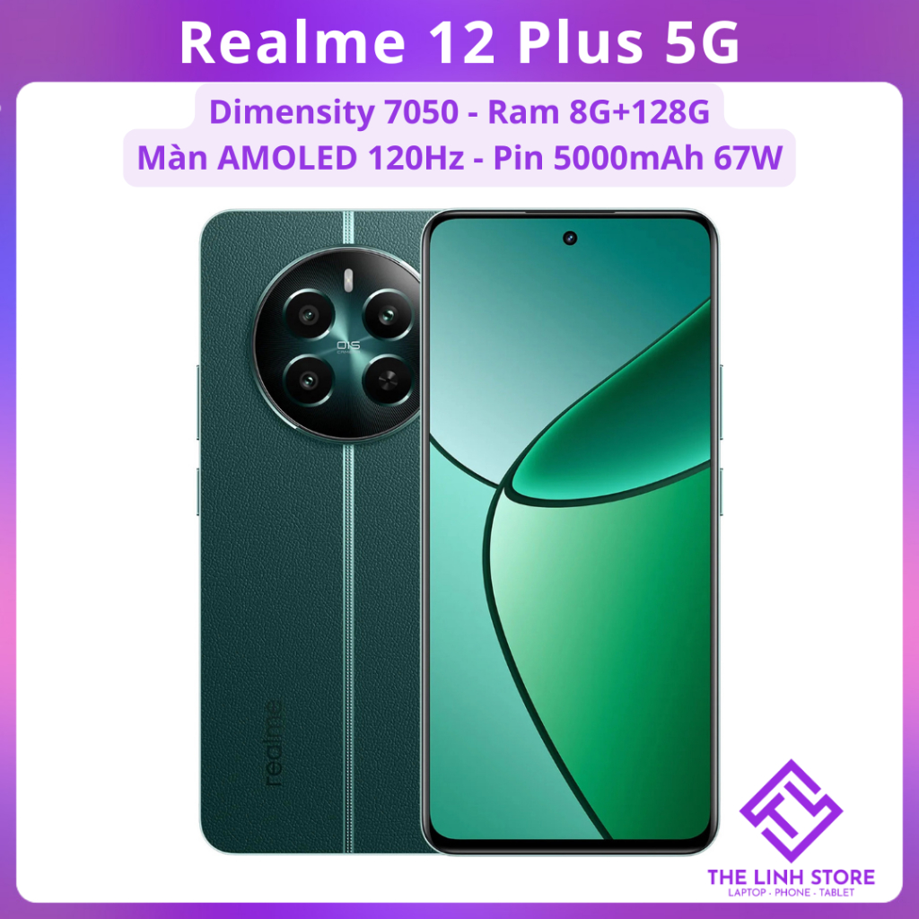  Điện thoại Realme 12 Plus 5G Dimensity 7050 - Màn AMOLED 120Hz 