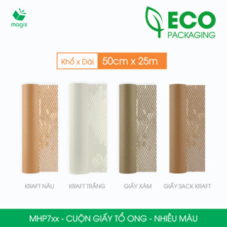 MHP7 - 50cm x 25m - Cuộn giấy Kraft tổ ong đóng hàng chống sốc thay thế bóng khí - Nhiều chất liệu