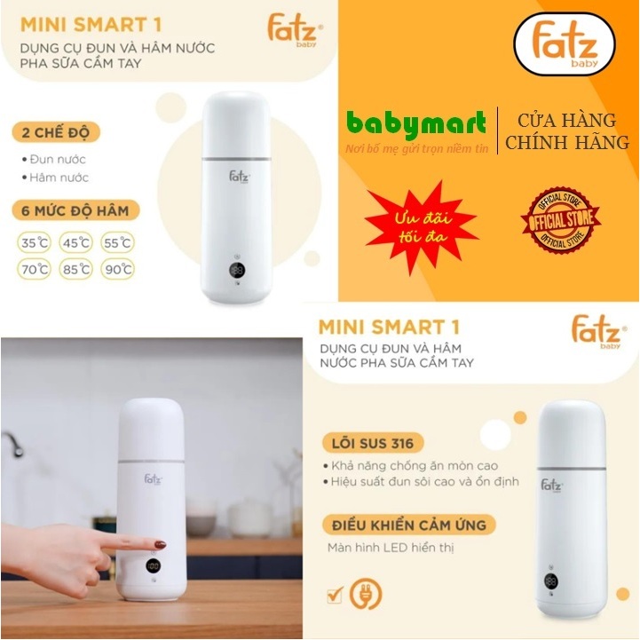 Dụng cụ đun và hâm nước pha sữa cầm tay Fatz baby - Mini Smart 1 FB3622VA (sử dụng điện trực tiếp)