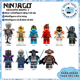 [Có sẵn] Đồ chơi lắp ráp minifigures Ninjago Dragons Rising 2 - Mô hình Cinder Lord Ras Cole Nokt