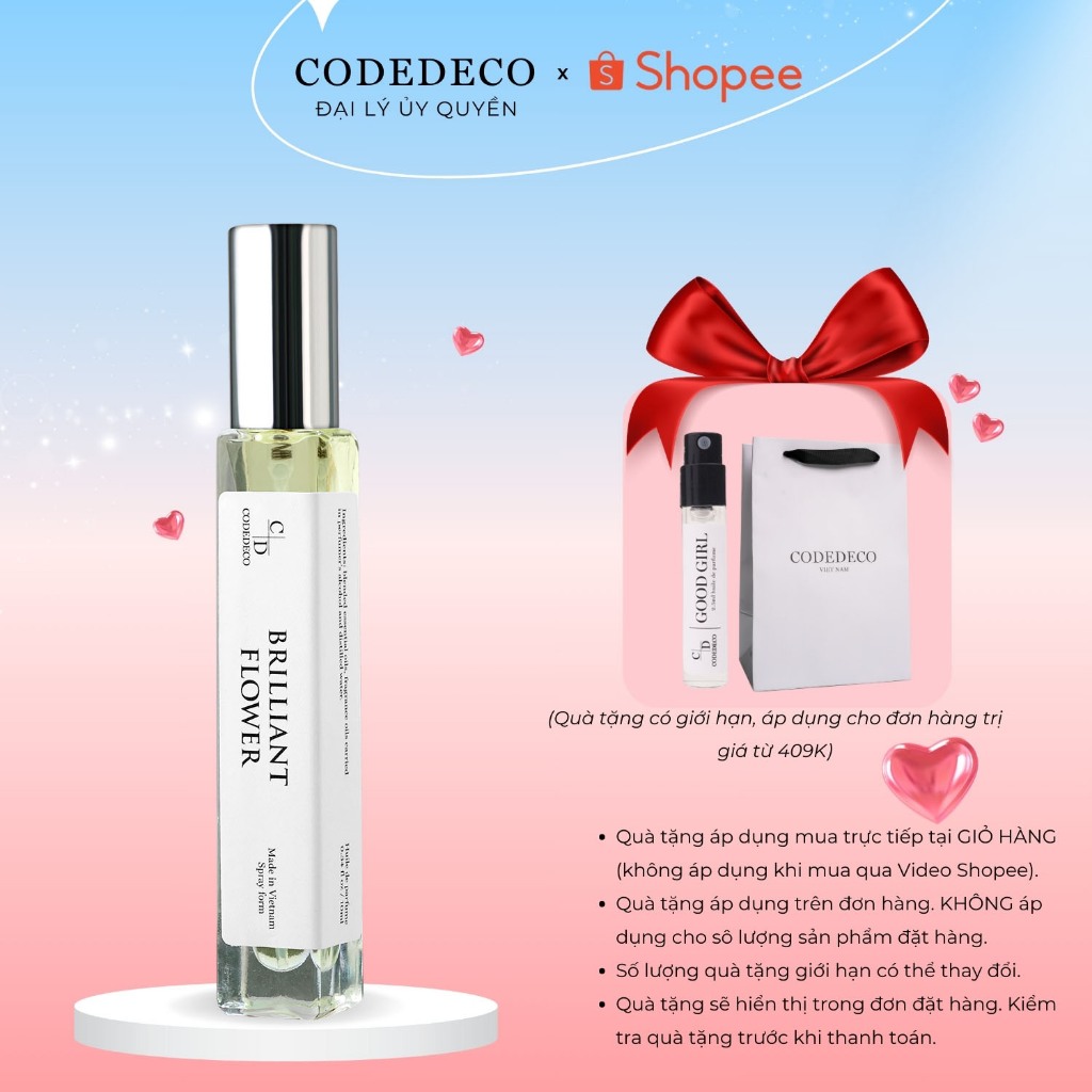 Tinh dầu nước hoa CODEDECO Brilliant Flower 10ml dạng xịt