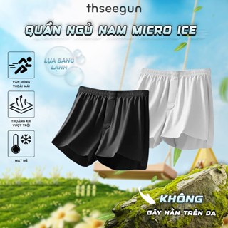 Quần Đùi Nam Mặc Nhà, Quần Ngủ Nam Combo 2 Thun Lạnh Thseegun, Chất liệu Lụa Băng Micro ICE Thoáng Mát, Mềm Mịn Mỏng 819