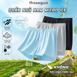 Quần Đùi Nam Mặc Nhà Combo 3 Quần Ngủ Cho Nam Thun Lạnh Thseegun, Chất Liệu Micro ICE Lụa Băng Co Giãn 4 Chiều 8019