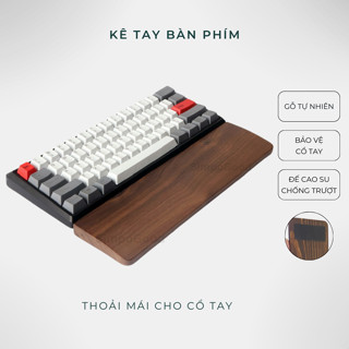 Miếng Kê Tay Bàn Phím, Lót  Tay Bàn Phím Cơ Máy Tính Bằng Gỗ Tự Nhiên Cao Cấp Đệm Chống Trượt Màu Óc Chó - SimpoGood