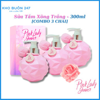  Combo 3 chai  Sữa tắm xông trắng Pink Lady Shower 300ml | Sữa Tắm Hương Nước Hoa Thơm Lâu 