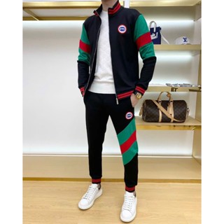  Bộ thể thao nam Bộ quần áo nỉ nam chất liệu Umi hàn Cao cấp cổ trụ form thể thao năng động 