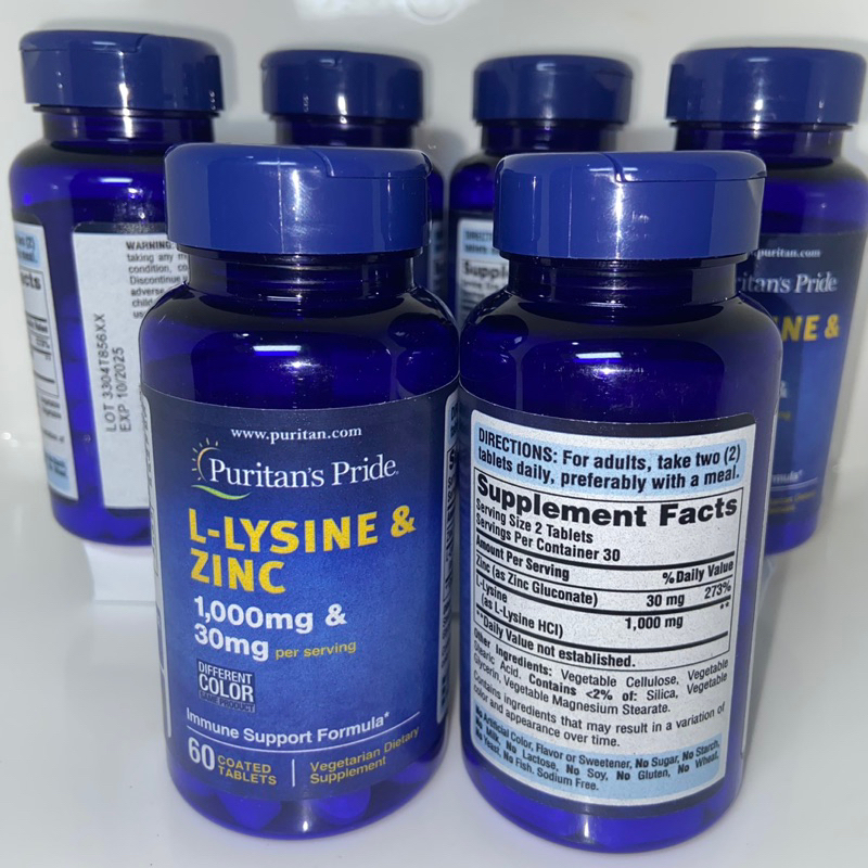 Viên uống giảm mụn bổ sung L - lysine 1000mg và zinc 30mg 60v - Small Family