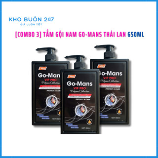 [Combo 3] Sữa Tắm Dầu Gội Nam 2in1 Thái Lan Go - Mans 650ml Hương Nước Hoa Nam Tính
