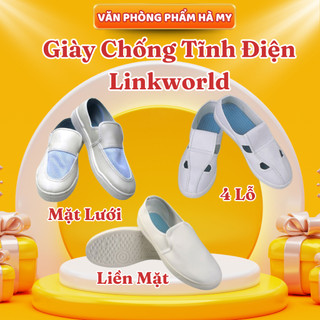 Giày Phòng Sạch Chống Tĩnh Điện Linkworld Mặt Lưới, Liền Mặt, 4 Lỗ