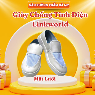 Giày Phòng Sạch Chống Tĩnh Điện Linkworld Mặt Lưới, Liền Mặt, 4 Lỗ