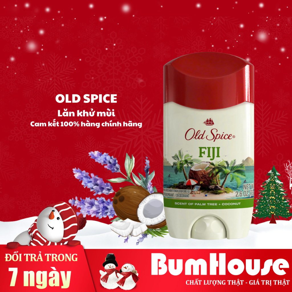 Lăn khử mùi Old Spice Fiji 73g - Hương thư giãn, nhẹ nhàng (Sáp trắng)