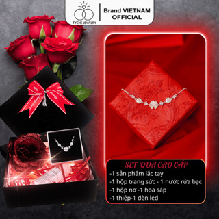  lắc tay bạc nữ kiểu giáng sang trọng hiện đại,set quà tặng dịp lễ quan trong TYCHE JEWELRY 