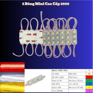 100 Bóng Led Module 3 Bóng mini Cao Cấp 2909/3609/2607