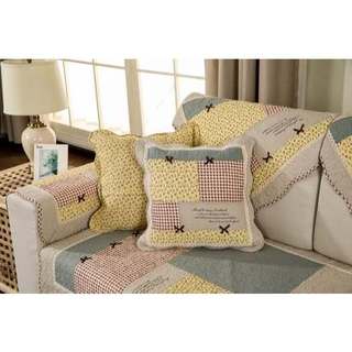 Thảm trải sofa 100% cotton có thể giặt tay hay giặt máy mặt dưới có hạt chống trượt