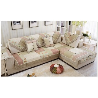 Thảm trải sofa 100% cotton có thể giặt tay hay giặt máy mặt dưới có hạt chống trượt