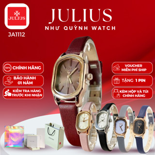 Đồng Hồ Nữ JA-1112 Julius Hàn Quốc Mặt size 1,9 x 3,1cm Dây Da (5 màu).