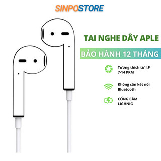  Tai nghe dây chân dẹt cho điện thoại nhà táo có mic cho táo 7 8Plus X Xr XsMax 11 12 13 14ProMax 