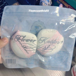   CÓ SẴN  Mút đôi to dùng phấn phủ phấn má Flower Knows  1 bông lông dài 1 bông lông ngắn  