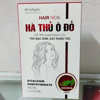 Viên uống đen tóc HAIR NEW HÀ THỦ Ô ĐỎ chứa L - Cystine Biotin - hỗ trợ làm đen tóc,hạn chế tóc gãy rụng tóc bạc sớm