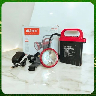 Đèn pin đội đầu KM205 siêu sáng dùng bình ắc quy rời