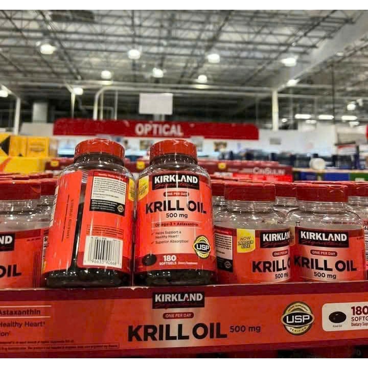 Dầu nhuyễn thể Kirkland Krill Oil 500mg 180viên CHÍNH HÃNG MỸ