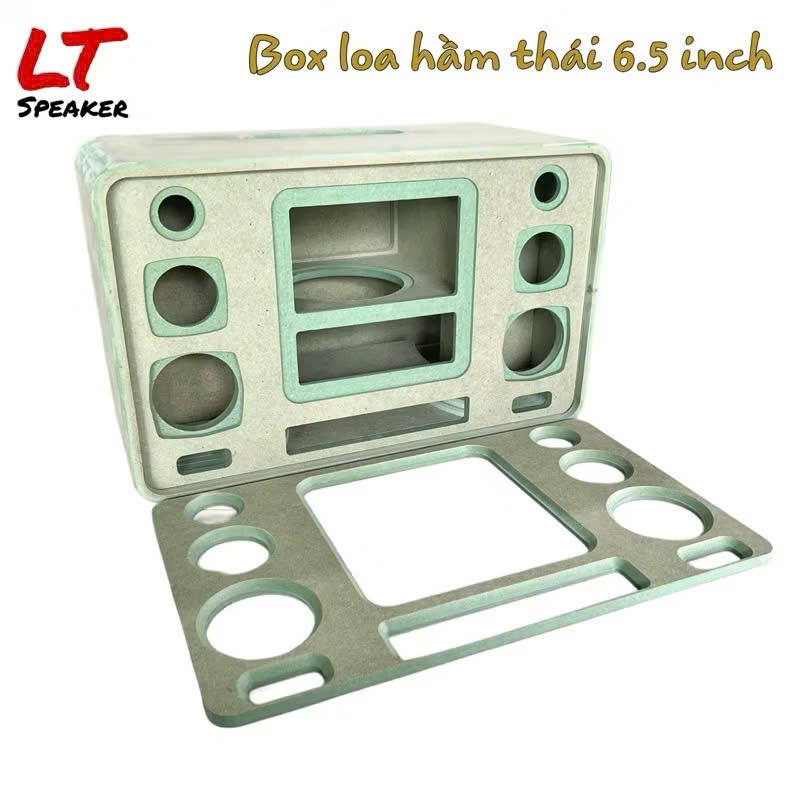 Box loa hầm thái bo cong 6.5 inch 4 mid 2 treble cho mạch 200W - 400W LT Speaker Box