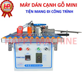 Máy dán cạnh gỗ mini DW550 đa chức năng dán cong, thẳng, vát 45, tự cắt chỉ khi hết ván