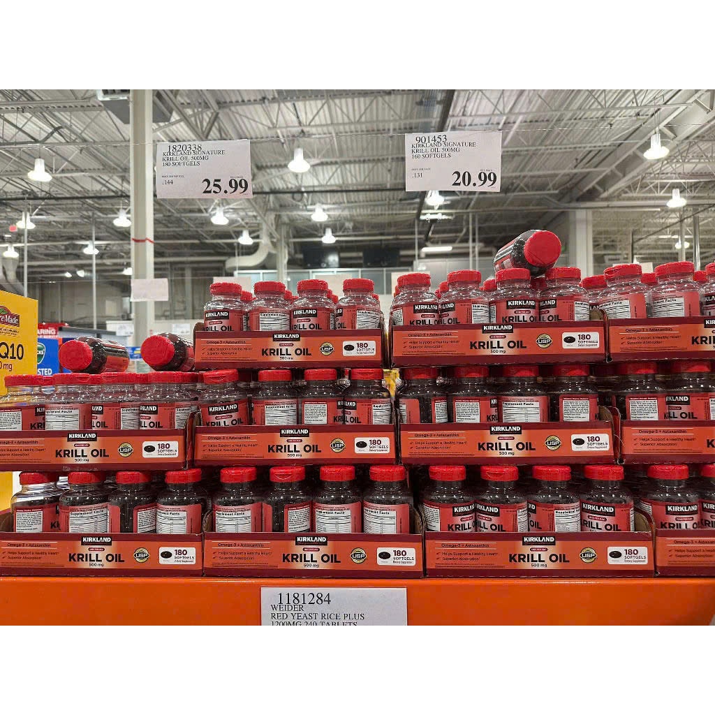 Dầu nhuyễn thể Kirkland Krill Oil 500mg 180viên CAM KẾT CHÍNH HÃNG MỸ