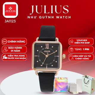 Đồng Hồ Nữ JA-1123 Julius Hàn Quốc Mặt size 2,6cm hình chữ nhật ( đen )