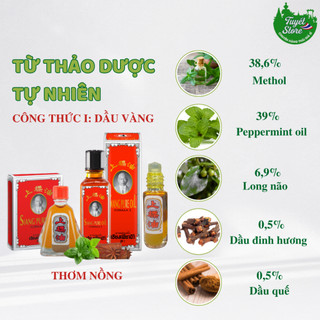 Dầu gió ông già Thái lan Siang Pure, Dầu gió Thái Lan nước trắng/đỏ đủ size Tuyết Store