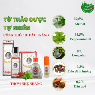 Dầu gió ông già Thái lan Siang Pure, Dầu gió Thái Lan nước trắng/đỏ đủ size Tuyết Store