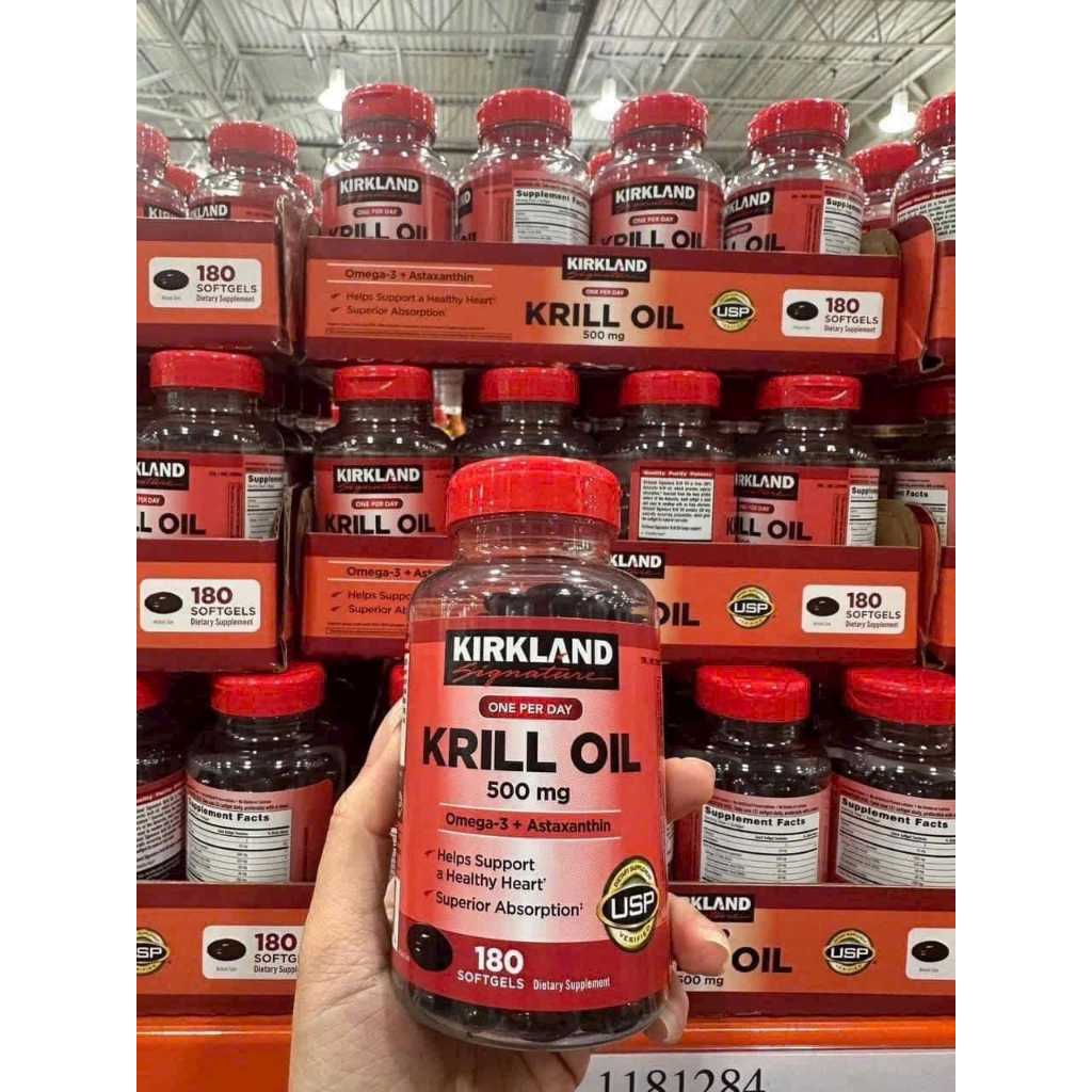 Dầu nhuyễn thể Kirkland Krill Oil 500mg 180viên CHÍNH HÃNG MỸ