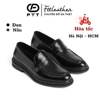 Giày lười nam da bò, giày da nam Penny Loafer đế tăng chiều cao FTTLeather F0303