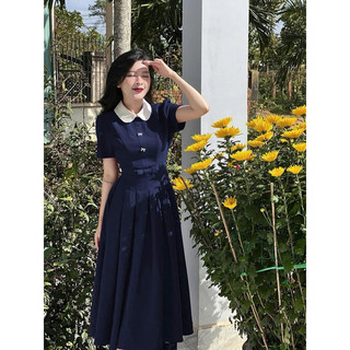  Đầm dự tiệc công sở phối cổ trắng tặng tag nơ DORIS DRESS 