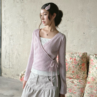 JANET STUDIO • Áo vạt chéo hồng (Không bao gồm áo 2 dây bên trong)