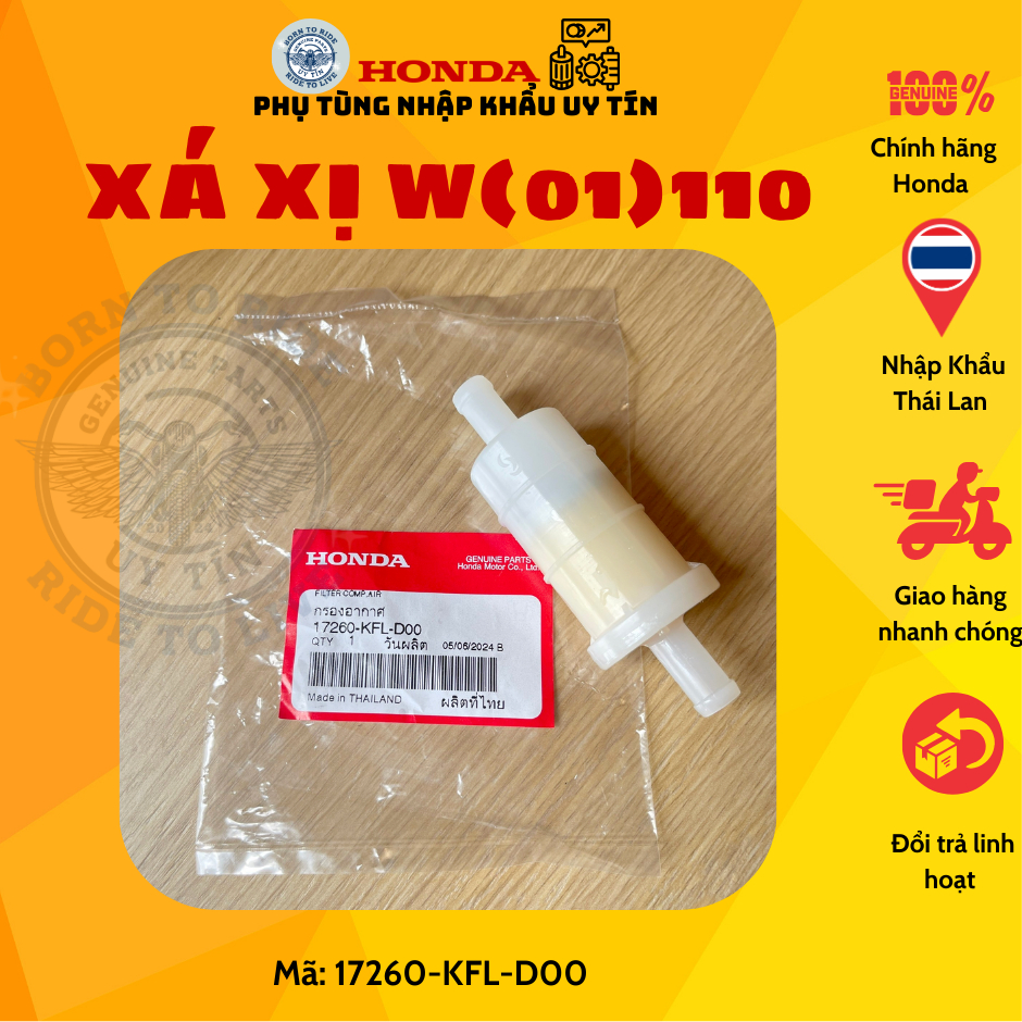 Cục xá xị lọc khí Wave thái 110 . Chính hãng Honda Thái Lan ( 17260-KFL-D00 )