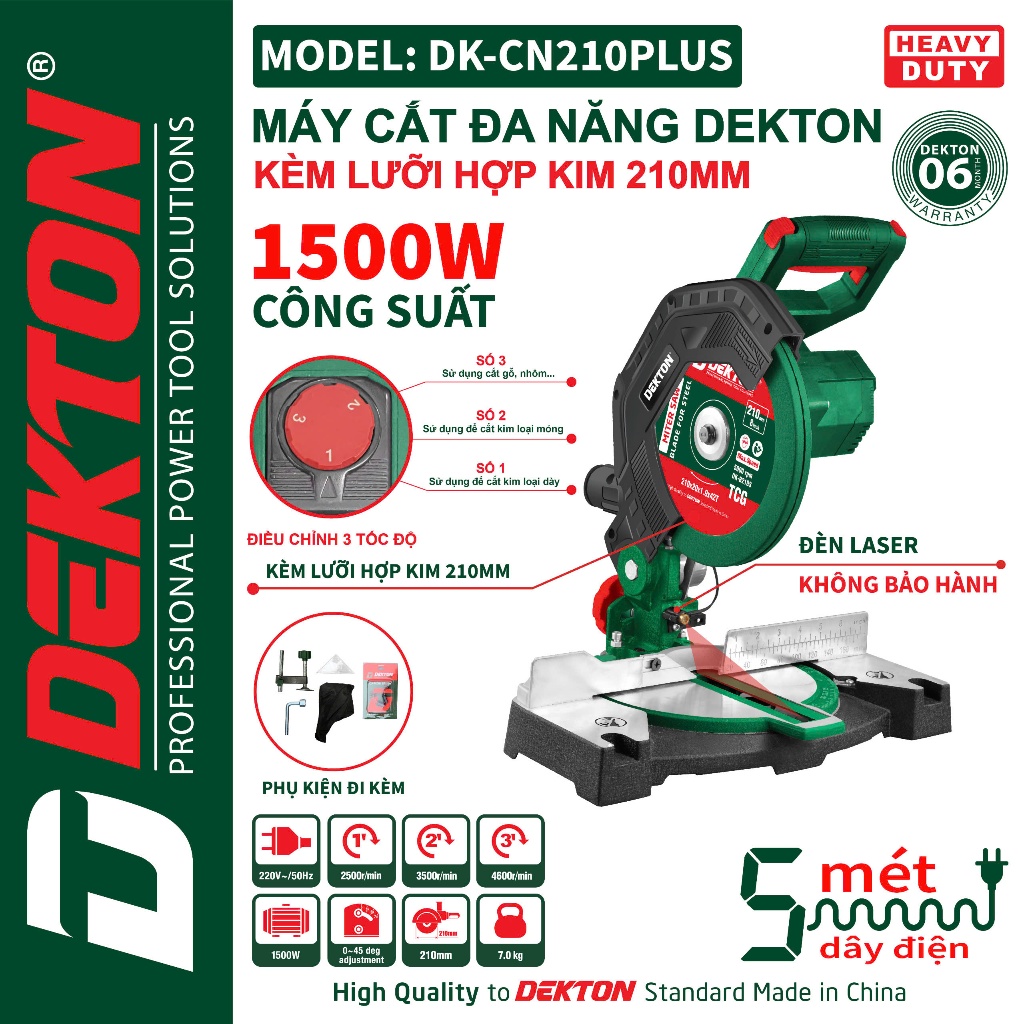 MÁY CẮT NHÔM CHỈNH TỐC DEKTON DK-CN210PLUS