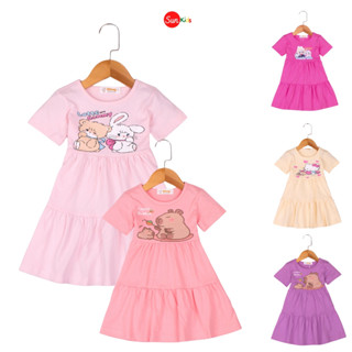 Váy bé gái chất cotton, đầm bé gái size 2-12 tuổi, đầm trẻ em SUNKIDS có nhiều màu