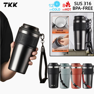 TKK Ly Giữ Nhiệt Cốc Cà Phê Giữ Nhiệt Có Ống Hút 600ml  Cốc giữ nhiệt Lót Gốm Inox 316