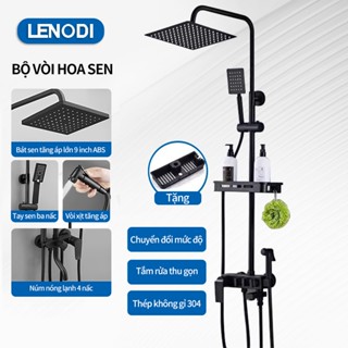 Bộ Vòi Hoa Sen Thép Không Gỉ 304 Hình Vuông Đứng Nóng Lạnh Sen Tắm Tăng Áp Cao Tiết Kiệm Nước