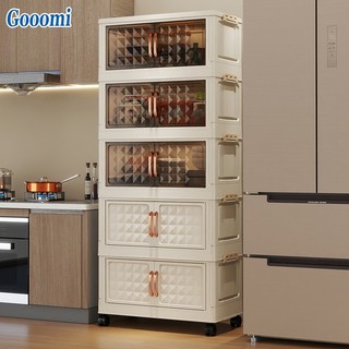  Gooomi trong suốt cao cấp tủ nhựa gấp 50cm tủ quần áo hộp đựng đồ tủ bếp tủ đựng đồ 