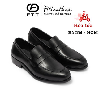 Giày da bò nam FTT Leather dáng lười công sở Penny Loafer trơn đế phip F63840