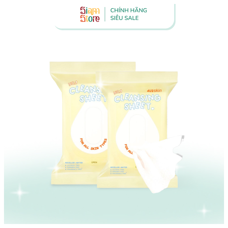 Giấy Tẩy Trang Dạng Túi 4U2 SKIN Nội Địa Thái