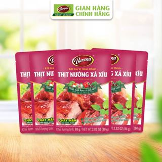 Combo 5 gói Gia Vị Thịt Nướng Xá Xíu Barona 80g ướp ngon chuẩn vị không cần nêm nếm