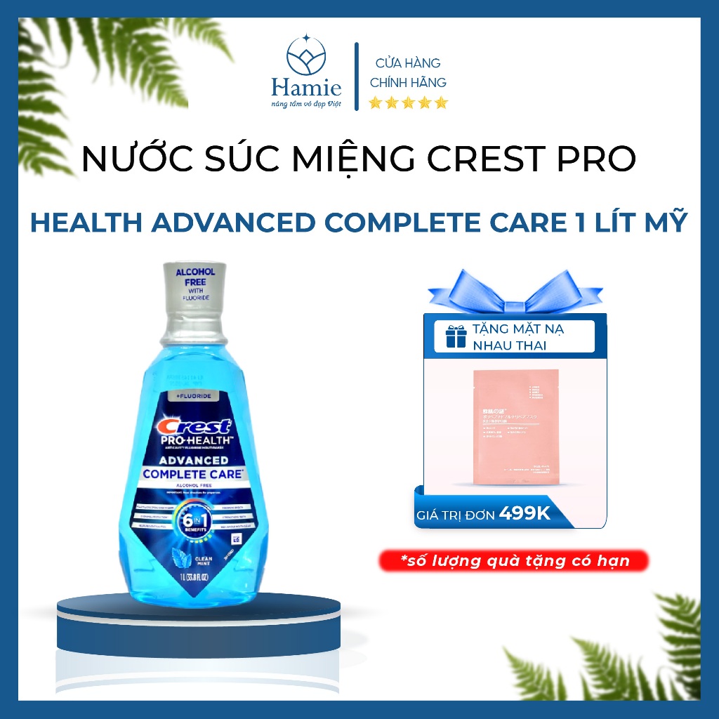 Nước Súc Miệng Crest Pro Health Advanced Complete Care 1 Lít Mỹ Giúp Làm Trắng Răng, Thơm Miệng