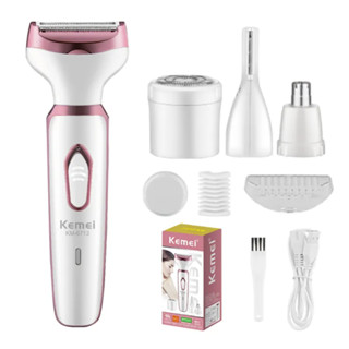 Máy Cạo Lông Toàn Thân, Máy Tỉa Lông Mày, Lông Mũi 4 trong 1 Kemei Km - 6713