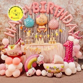Set bóng trang trí sinh nhật cho bé trai, bé gái BB01- Baby bee