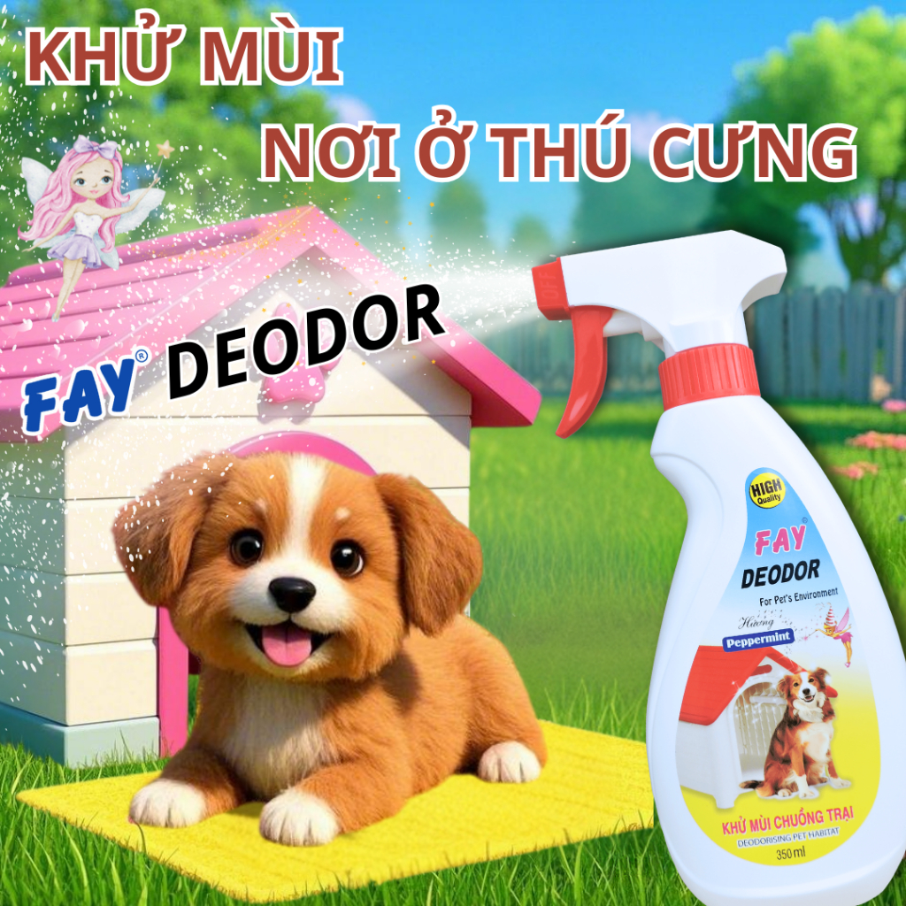 Khử mùi chuồng trại FAY DEODOR - Xịt khử mùi hôi chuồng chó, mèo, gà, thỏ, hamster