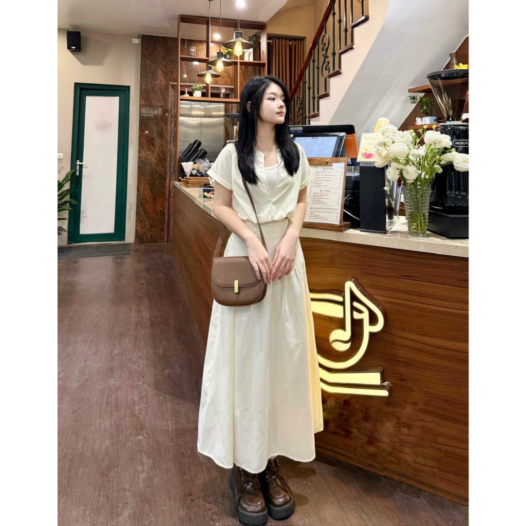 Set Áo Phối Áo Ba Lỗ Thiết Kế Cách Điệu Chun Gấu Kèm Chân Váy Xòe Dáng Dài Thời Trang Hè Nữ Tính - 20feb.closet - S274 | BigBuy360 - bigbuy360.vn