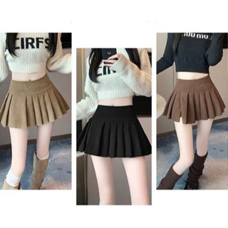 Chân váy nhung tăm xếp ly xẻ tà sexy cá tính, chân váy tennis xếp ly có quần trong cùng chất M68